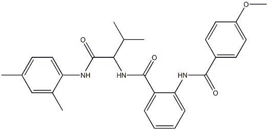 N-{1-[(2,4-dimethylanilino)carbonyl]-2-methylpropyl}-2-[(4-methoxybenzoyl)amino]benzamide Structure