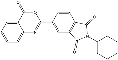 2-cyclohexyl-5-(4-oxo-4H-3,1-benzoxazin-2-yl)-1H-isoindole-1,3(2H)-dione 구조식 이미지