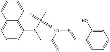 N-{2-[2-(2-hydroxybenzylidene)hydrazino]-2-oxoethyl}-N-(1-naphthyl)methanesulfonamide 구조식 이미지