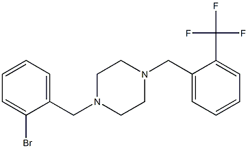 1-(2-bromobenzyl)-4-[2-(trifluoromethyl)benzyl]piperazine Structure
