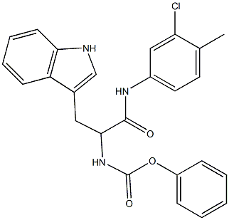 phenyl 2-(3-chloro-4-methylanilino)-1-(1H-indol-3-ylmethyl)-2-oxoethylcarbamate Structure