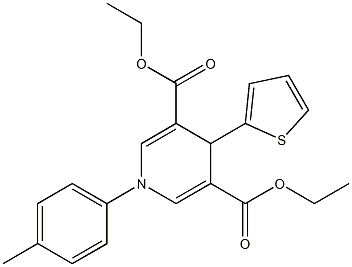 diethyl 1-(4-methylphenyl)-4-(2-thienyl)-1,4-dihydro-3,5-pyridinedicarboxylate Structure