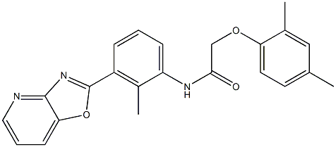 2-(2,4-dimethylphenoxy)-N-(2-methyl-3-[1,3]oxazolo[4,5-b]pyridin-2-ylphenyl)acetamide 구조식 이미지