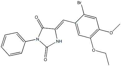 5-(2-bromo-5-ethoxy-4-methoxybenzylidene)-3-phenylimidazolidine-2,4-dione Structure