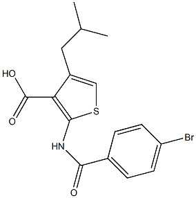 2-[(4-bromobenzoyl)amino]-4-isobutyl-3-thiophenecarboxylic acid Structure