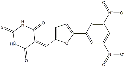 5-[(5-{3,5-bisnitrophenyl}-2-furyl)methylene]-2-thioxodihydro-4,6(1H,5H)-pyrimidinedione 구조식 이미지