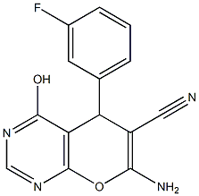 7-amino-5-(3-fluorophenyl)-4-hydroxy-5H-pyrano[2,3-d]pyrimidine-6-carbonitrile Structure