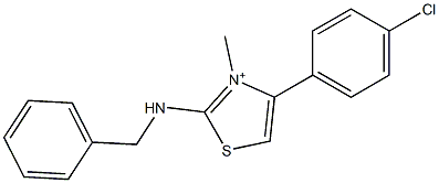 2-(benzylamino)-4-(4-chlorophenyl)-3-methyl-1,3-thiazol-3-ium Structure