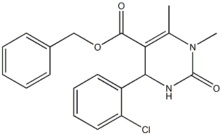 benzyl 4-(2-chlorophenyl)-1,6-dimethyl-2-oxo-1,2,3,4-tetrahydropyrimidine-5-carboxylate 구조식 이미지