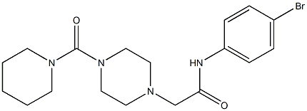 N-(4-bromophenyl)-2-[4-(1-piperidinylcarbonyl)-1-piperazinyl]acetamide 구조식 이미지