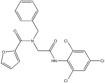 N-benzyl-N-[2-oxo-2-(2,4,6-trichloroanilino)ethyl]-2-furamide 구조식 이미지