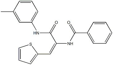 N-[2-(2-thienyl)-1-(3-toluidinocarbonyl)vinyl]benzamide Structure