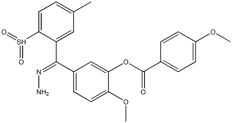 2-methoxy-5-{2-[(4-methylphenyl)sulfonyl]carbohydrazonoyl}phenyl 4-methoxybenzoate 구조식 이미지