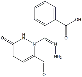 2-{2-[(6-oxo-1,6-dihydro-3-pyridazinyl)carbonyl]carbohydrazonoyl}benzoic acid 구조식 이미지