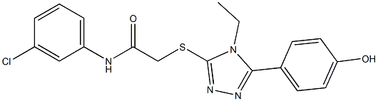 N-(3-chlorophenyl)-2-{[4-ethyl-5-(4-hydroxyphenyl)-4H-1,2,4-triazol-3-yl]sulfanyl}acetamide 구조식 이미지