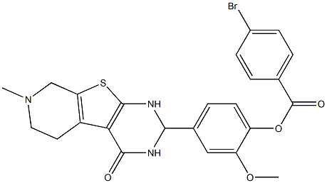 2-methoxy-4-(7-methyl-4-oxo-1,2,3,4,5,6,7,8-octahydropyrido[4',3':4,5]thieno[2,3-d]pyrimidin-2-yl)phenyl 4-bromobenzoate 구조식 이미지