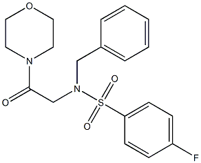 N-benzyl-4-fluoro-N-[2-(4-morpholinyl)-2-oxoethyl]benzenesulfonamide 구조식 이미지