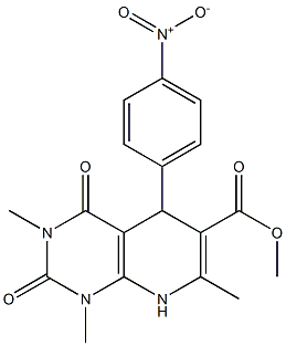 methyl 5-{4-nitrophenyl}-1,3,7-trimethyl-2,4-dioxo-1,2,3,4,5,8-hexahydropyrido[2,3-d]pyrimidine-6-carboxylate Structure