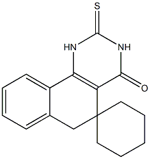 2-thioxo-2,3,5,6-tetrahydrospiro(benzo[h]quinazoline-5,1'-cyclohexane)-4(1H)-one 구조식 이미지