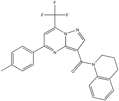 1-{[5-(4-methylphenyl)-7-(trifluoromethyl)pyrazolo[1,5-a]pyrimidin-3-yl]carbonyl}-1,2,3,4-tetrahydroquinoline 구조식 이미지