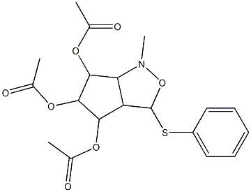 4,5-bis(acetyloxy)-1-methyl-3-(phenylsulfanyl)hexahydro-1H-cyclopenta[c]isoxazol-6-yl acetate Structure