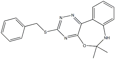 3-(benzylsulfanyl)-6,6-dimethyl-6,7-dihydro[1,2,4]triazino[5,6-d][3,1]benzoxazepine Structure
