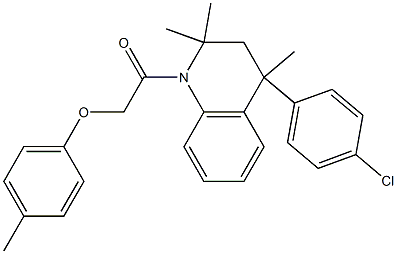4-(4-chlorophenyl)-2,2,4-trimethyl-1-[(4-methylphenoxy)acetyl]-1,2,3,4-tetrahydroquinoline Structure