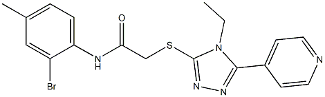 N-(2-bromo-4-methylphenyl)-2-[(4-ethyl-5-pyridin-4-yl-4H-1,2,4-triazol-3-yl)sulfanyl]acetamide Structure