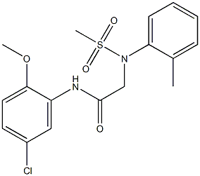 N-(5-chloro-2-methoxyphenyl)-2-[2-methyl(methylsulfonyl)anilino]acetamide Structure