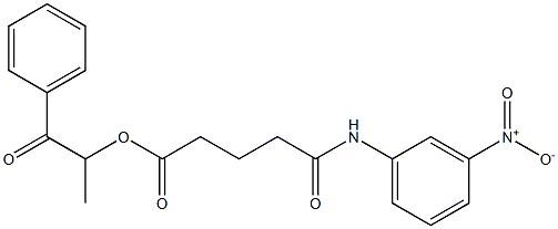 1-methyl-2-oxo-2-phenylethyl 5-{3-nitroanilino}-5-oxopentanoate 구조식 이미지