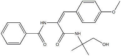 N-[1-{[(2-hydroxy-1,1-dimethylethyl)amino]carbonyl}-2-(4-methoxyphenyl)vinyl]benzamide Structure