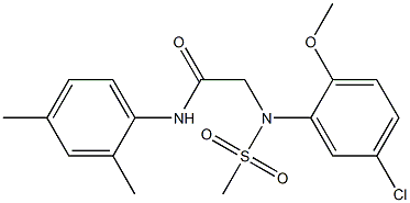 2-[5-chloro-2-methoxy(methylsulfonyl)anilino]-N-(2,4-dimethylphenyl)acetamide 구조식 이미지