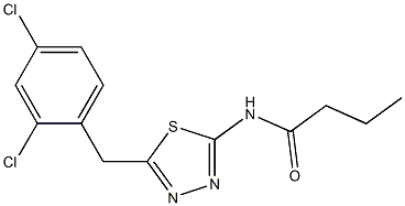 N-[5-(2,4-dichlorobenzyl)-1,3,4-thiadiazol-2-yl]butanamide 구조식 이미지