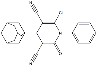 4-(1-adamantyl)-6-chloro-2-oxo-1-phenyl-1,2,3,4-tetrahydropyridine-3,5-dicarbonitrile 구조식 이미지