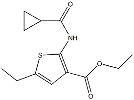 ethyl 2-[(cyclopropylcarbonyl)amino]-5-ethyl-3-thiophenecarboxylate 구조식 이미지