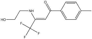 4,4,4-trifluoro-3-[(2-hydroxyethyl)amino]-1-(4-methylphenyl)-2-buten-1-one 구조식 이미지