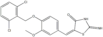 5-{4-[(2,6-dichlorobenzyl)oxy]-3-methoxybenzylidene}-2-imino-1,3-thiazolidin-4-one Structure