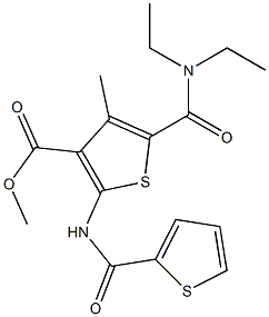 methyl 5-[(diethylamino)carbonyl]-4-methyl-2-[(2-thienylcarbonyl)amino]-3-thiophenecarboxylate 구조식 이미지