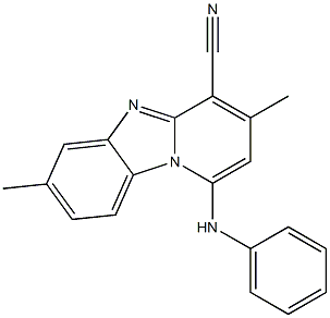 1-anilino-3,7-dimethylpyrido[1,2-a]benzimidazole-4-carbonitrile Structure