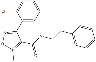 3-(2-chlorophenyl)-5-methyl-N-(2-phenylethyl)isoxazole-4-carboxamide Structure