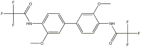 N-{3,3'-dimethoxy-4'-[(trifluoroacetyl)amino][1,1'-biphenyl]-4-yl}-2,2,2-trifluoroacetamide 구조식 이미지