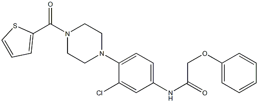 N-{3-chloro-4-[4-(2-thienylcarbonyl)-1-piperazinyl]phenyl}-2-phenoxyacetamide Structure