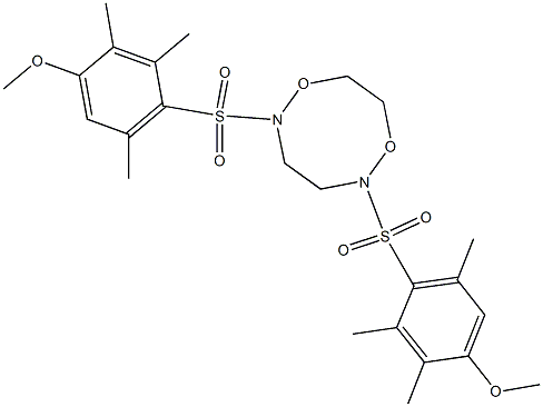 2,5-bis[(4-methoxy-2,3,6-trimethylphenyl)sulfonyl]-1,6,2,5-dioxadiazocane Structure