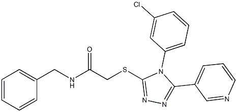 2-{[4-(3-chlorophenyl)-5-pyridin-3-yl-4H-1,2,4-triazol-3-yl]sulfanyl}-N-(phenylmethyl)acetamide 구조식 이미지