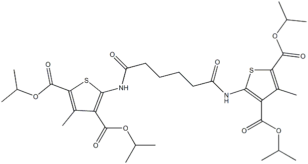 diisopropyl 5-[(6-{[3,5-bis(isopropoxycarbonyl)-4-methyl-2-thienyl]amino}-6-oxohexanoyl)amino]-3-methyl-2,4-thiophenedicarboxylate 구조식 이미지