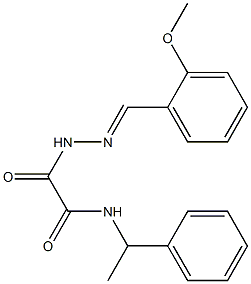 2-[2-(2-methoxybenzylidene)hydrazino]-2-oxo-N-(1-phenylethyl)acetamide Structure