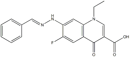 7-(2-benzylidenehydrazino)-1-ethyl-6-fluoro-4-oxo-1,4-dihydro-3-quinolinecarboxylic acid Structure