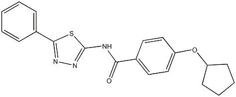 4-(cyclopentyloxy)-N-(5-phenyl-1,3,4-thiadiazol-2-yl)benzamide Structure