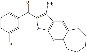 (3-amino-6,7,8,9-tetrahydro-5H-cyclohepta[b]thieno[3,2-e]pyridin-2-yl)(3-chlorophenyl)methanone Structure