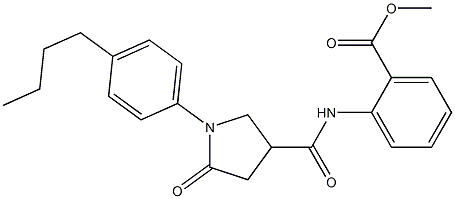 methyl 2-({[1-(4-butylphenyl)-5-oxopyrrolidin-3-yl]carbonyl}amino)benzoate Structure